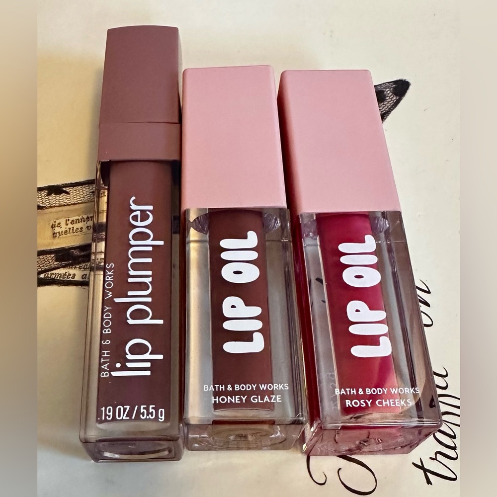 B&BW  Lip Plumper and Lip Oil Set -Alatti to Love, Honey Glaze & Rosy Cheeks